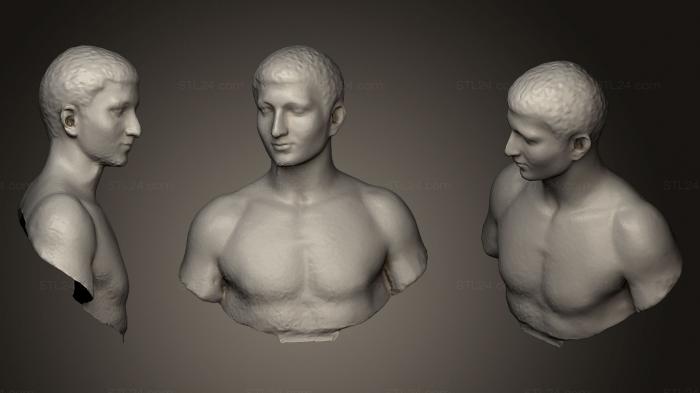 Бюсты и головы античные и исторические (Неизвестный Мужчина 26, BUSTA_0555) 3D модель для ЧПУ станка